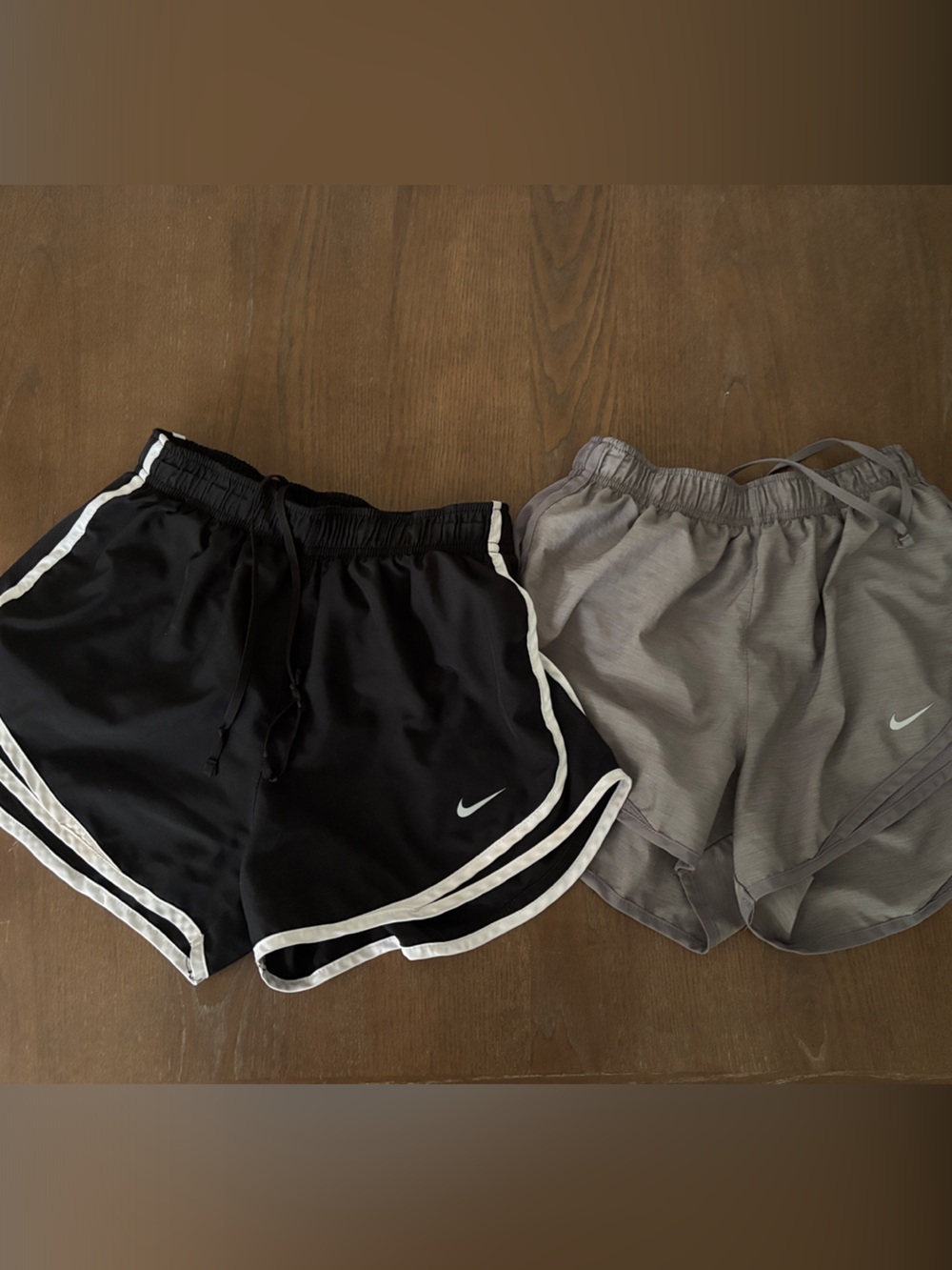 Nike Women's Black & Gray Athletic Running Shorts Dri-Fit Two Pairs of Smalls